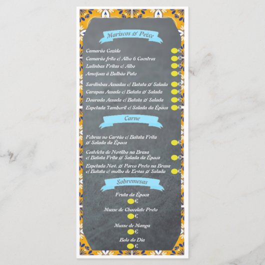 Portuguese Restaurant Menu (Dos)