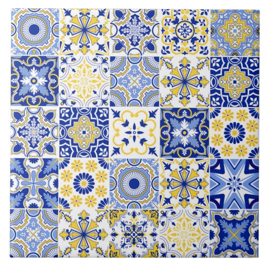 Portuguese Tiles Pattern Ceramic Tile  Tegeltje (Voorkant)