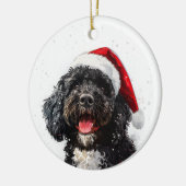 Portuguese Water Dog Christmas Personalized Keramisch Ornament (Links)