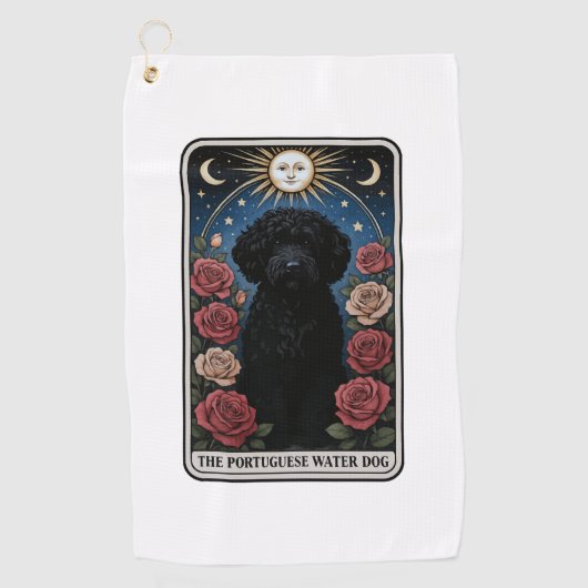 Portuguese Water Dog Golfhanddoek (Voorkant)