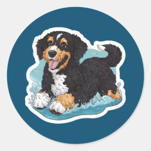 Portuguese Water Dog Ronde Sticker
