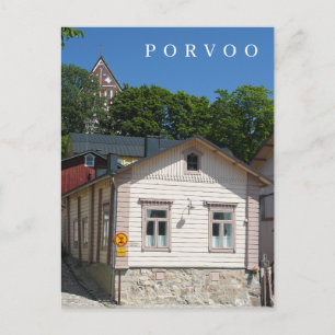 Porvoo maison et vue église carte postale