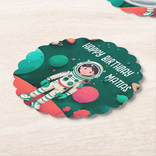 Posavasos cumpleaños personalizado kartonnen onderzetters (Gekanteld)