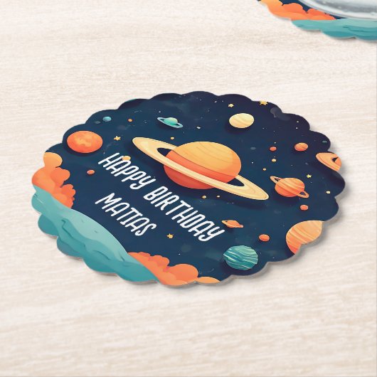 Posavasos cumpleaños personalizado kartonnen onderzetters (Gekanteld)