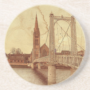 Posavasos The Bouncy Bridge (Inverness - Schotland Zandsteen Onderzetter