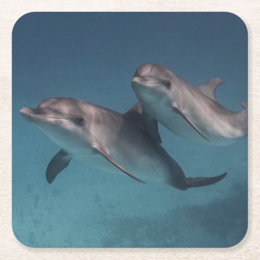 Pose afspelen vierkante kartonnen onderzetter (Voorkant)