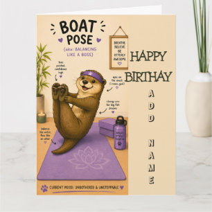 Pose de bateau totalement relaxante, carte d'anniv
