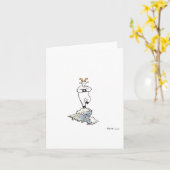 "Pose de chèvre", carte de voeux vierge (Fleur jaune)