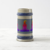 Pose de yoga assis - Chope à bière bleue (Centre)