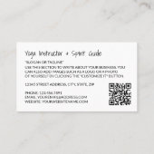 Pose de Yoga, Carte de visite d'instructeur de Yog (Dos)