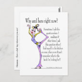 Pose de yoga drôle, carte postale humour yoga (Devant / Derrière)