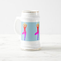 Pose de yoga - Tasse à bière Bleu & Or