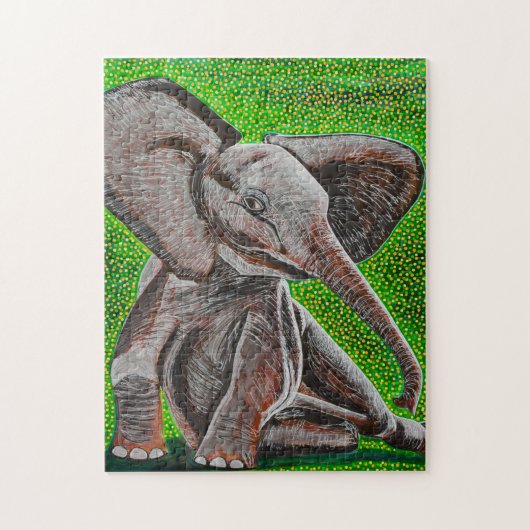 Pose du puzzle d'éléphant de bébé (Vertical)