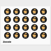 Pose-tato Funny Potato Pun Dark BG Ronde Sticker (Vel)