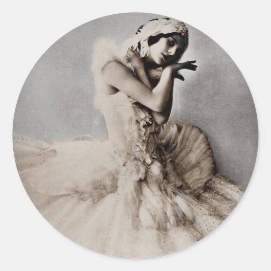 Posed en Pointe Ronde Sticker (Voorkant)