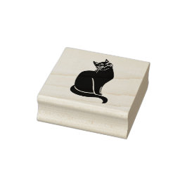 Posed Kittie in een zittende positie Art Stanp Rubberstempel