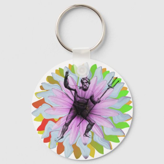 Poseidon de god van het zee sleutelhanger (Voorkant)