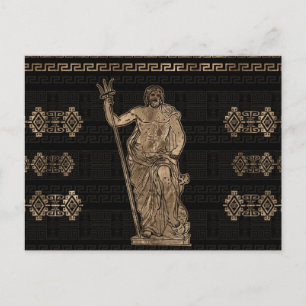 Poseidon en de Griekse Meander Ornament Briefkaart