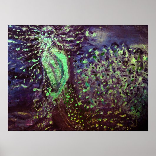 Poseidon Fine Art Pointillism Abstract afdrukken Poster (Voorkant)