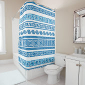 Poseidon Greek Key Shower Curtain Douchegordijn (In situ)