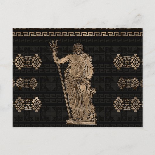 Poseidon & Greek Meander Ornament Briefkaart (Voorkant)