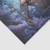 Poseidon Grieks God Onder Zee Decoupage Tissuepapier (Detail)