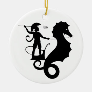 Poseidon, Grieks reliëf Keramisch Ornament