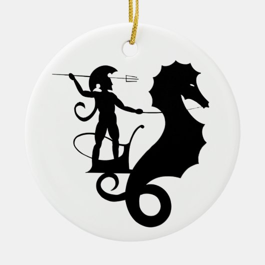 Poseidon, Grieks reliëf Keramisch Ornament (Voorkant)