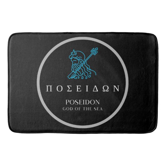 Poseidon Griekse God van het Zee Trident Design Badmat (Voorkant)
