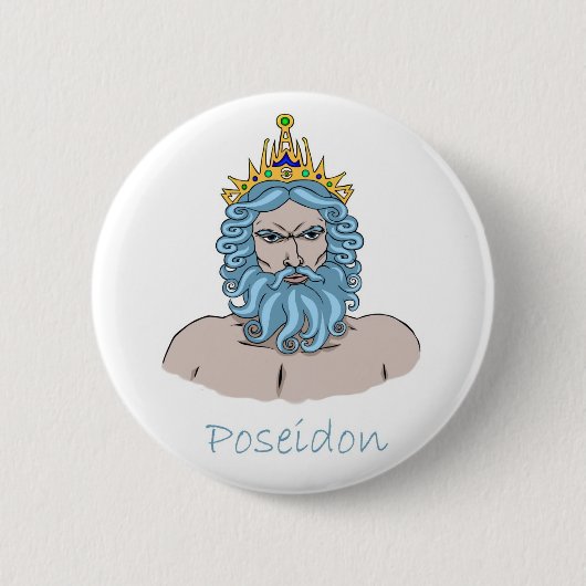 Poseidon - Griekse goddaas Ronde Button 5,7 Cm (Voorkant)