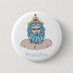 Poseidon - Griekse goddaas Ronde Button 5,7 Cm