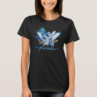 Poseidon Neptunus Zeegod en Surfen Griekse Mythen T-shirt