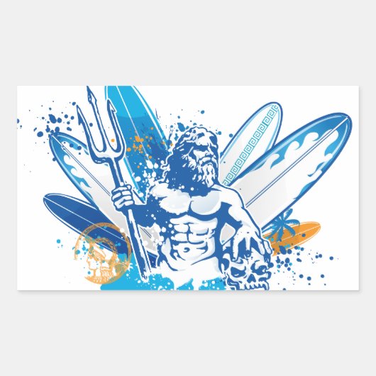 poseidon rechthoekige sticker (Voorkant)