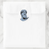 Poseidon standbeeld ronde sticker (Tas)