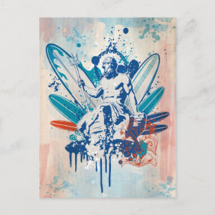 poseidon surfer briefkaart