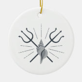 Poseidon Trident Keramisch Ornament (Voorkant)