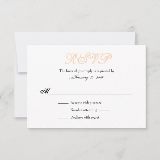 Poser Blanc Plain Simple Mariage Cartes RSVP (Devant)