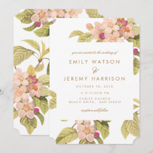 Poser le Faire-part de mariage de fleurs Vintages