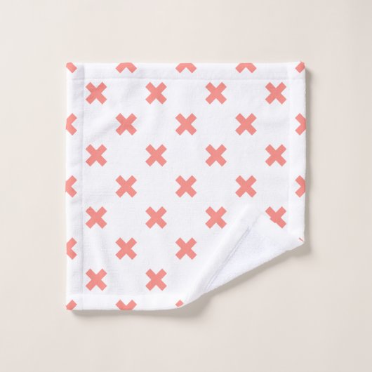 Poser les points de croix sur blanc (Gant de toilette)