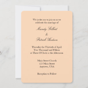 Poser Noir Plaque Faire-part de mariage simple