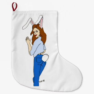 poserend bunnygirl grote kerstsok