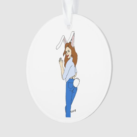 poserend bunnygirl ornament (voorkant)