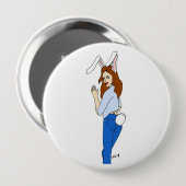 poserend bunnygirl ronde button 4,0 cm (Voorkant /achterkant)