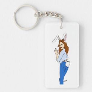 poserend bunnygirl sleutelhanger