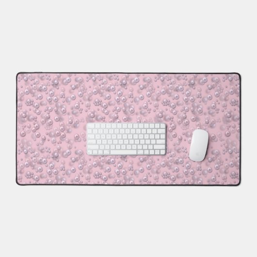 Poseurs de perles rose-blanc sur velours rose (Clavier et souris)