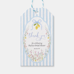 Posey Wildflower Blauwe Strik Bruidsdouche Cadeaulabel