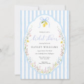 Posey Wildflower Blue Bow Bridal Shower Invitation (Devant)
