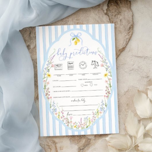 Posey Wildflowers Blauwe Strik Baby Voorspellingen Kaart