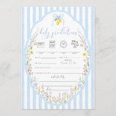 Posey Wildflowers Blauwe Strik Baby Voorspellingen Kaart (Voorkant)