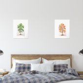 Posez le chêne avec les Feuilles verts et le feuil (Chambre à coucher)